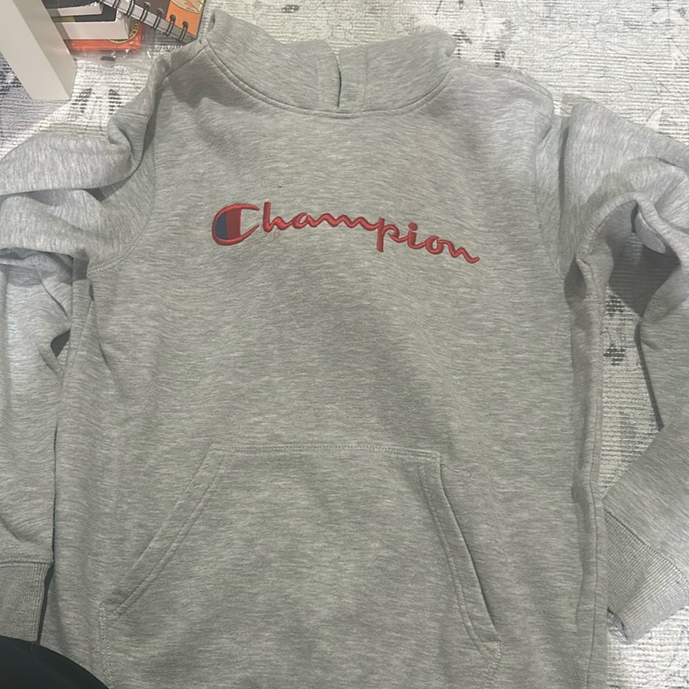 Grey, Champion hoodie, XL kids